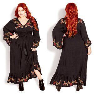 city chic black floral maxi dress CITY CHIC | Women's Plus Size Nala Print Maxi Dress - black
